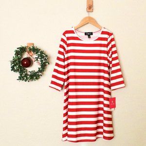 Girls L Holiday Print Knit Dress
